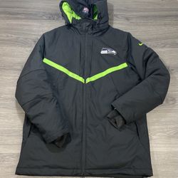 Nike NFL Seattle Seahawks On Field Storm Fit 550 Jacket Men's Size L Gray