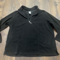 Womans Black Fleece Half Zip Sweater Size 1x By Just My Size #15