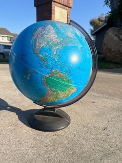 14” globe with detailed map.