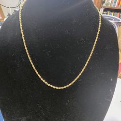 GLD Shop's 20in 2mm Rope Chain in Yellow Gold 