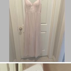 Blush pink Ezra Azazie Bridesmaid Wedding Dresss