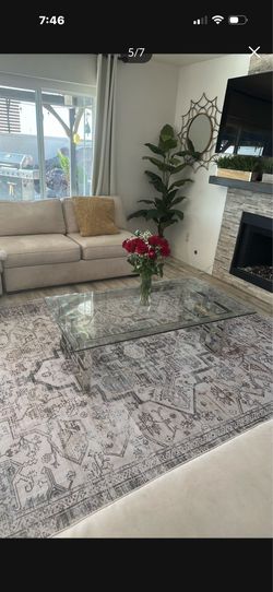 Glass coffee table