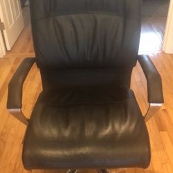 Leather And Metal Office Chair