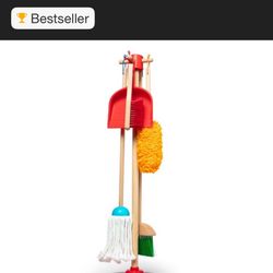Melissa And Doug Pretend Play Preschool Cleaning Set Mop Broom Dustpan