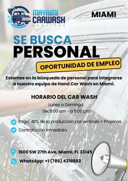 🚨 OPORTUNIDAD DE EMPLEO EN MIAMI 🚨
