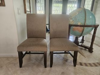 Wood And Fabric Chairs