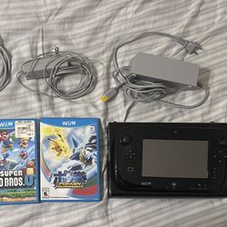 6 Games Nintendo Wii U Console 32GB Black System Bundle W/ Gamepad, Disc Base, 6 Game