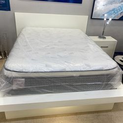 Queen Size Mattress Pillow Top 14” Inches  Excellent Comfort Also Available: Twin, Full, And King New From Factory With Its Plastic Same Day Delivery 