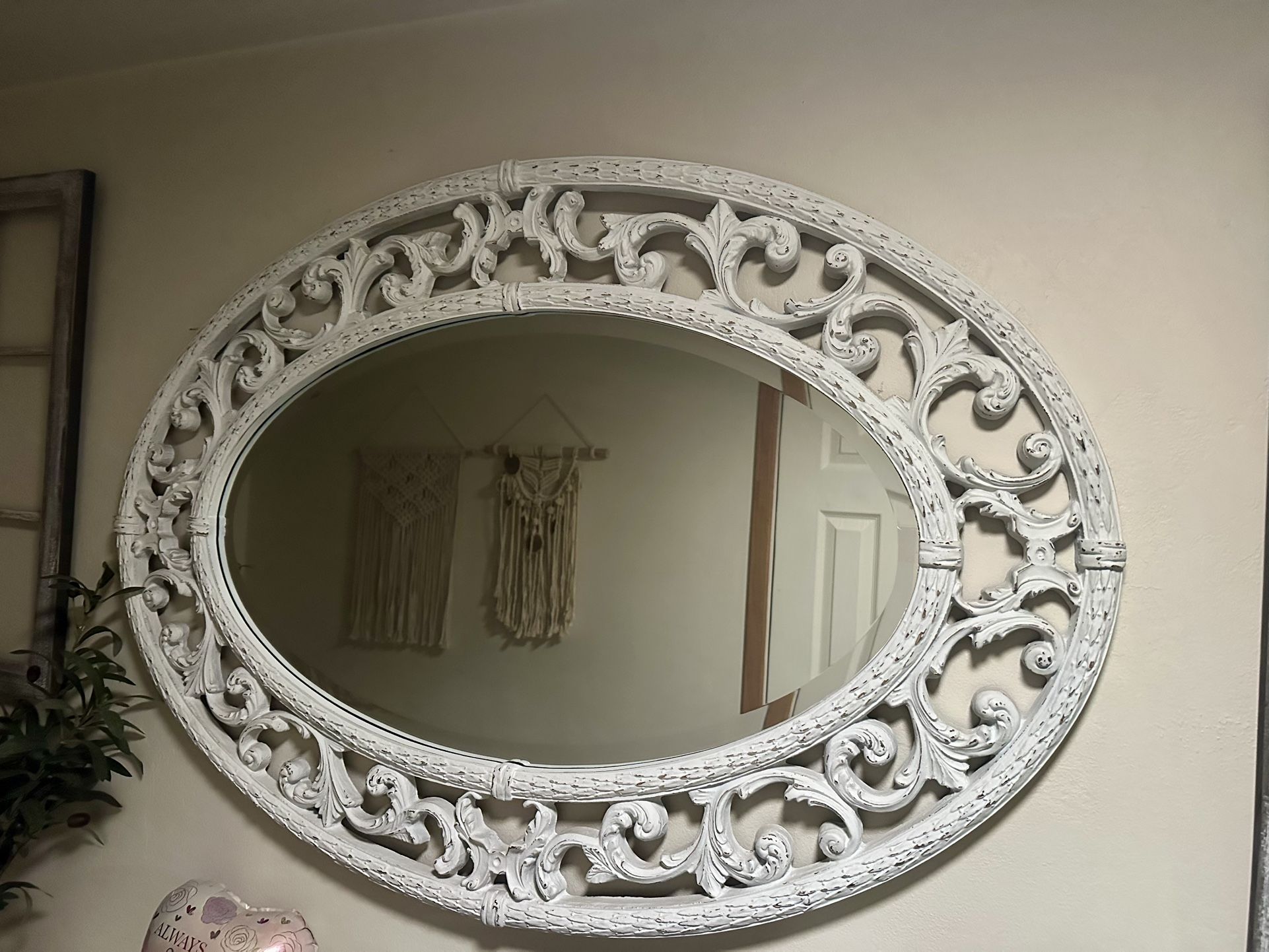 Beveled Edge Oval Mirror