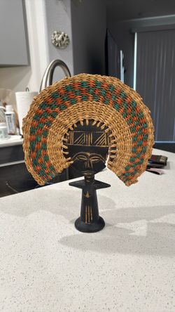 Akuaba fertility doll hand fan tribal art
