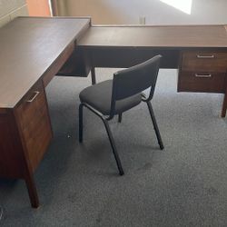Sectional L Shaped Wood Desk.  Quality