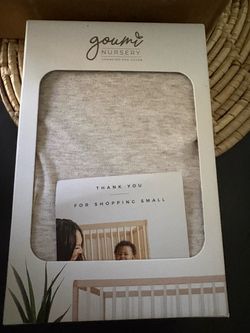 heathered-gray Goumi Kids Nursery Changing Pad Cover made from an organic cotton and bamboo