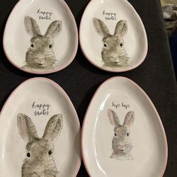 Rae Dunn Easter Bunny Ovals $4 Each Or 4 For $15