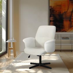 Homy Casa THOMASINA RELAX 24.21" W x 23.43" D x 36.61" H Modern Adjustable Swivel Slipper Chair for Living Room, Bedroom, Office