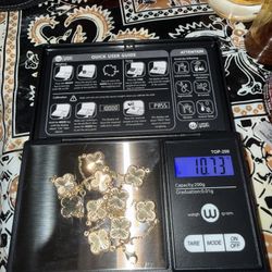 14K Gold 10 Clover Necklace – 19” | 10.73g 