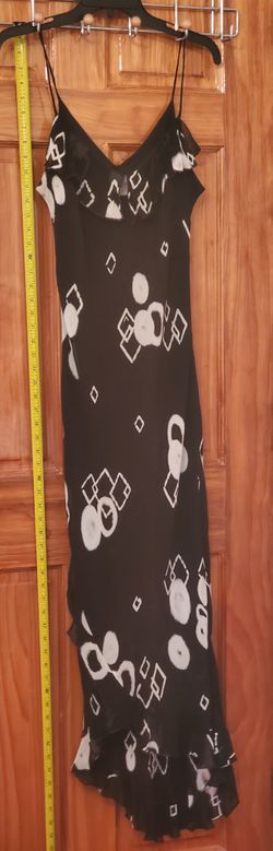 Lapis dress beautiful summer Long Mermaid style L Lining Straps like new black & white