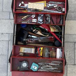 Metal box with tools