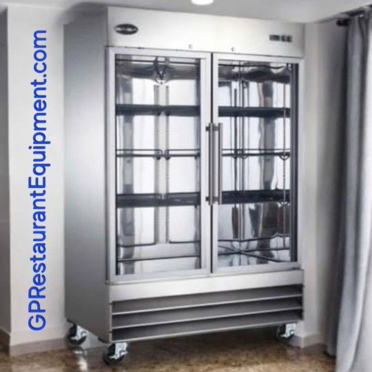 NIB Restaurant Reach-In Display Cooler Glass Door Merchandiser Refrigerator Commercial