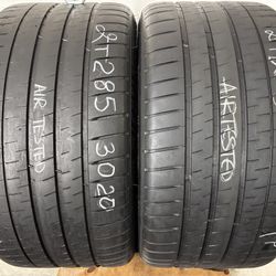 2 Tires 285 30 20 Michelin Pilot Sport 4s 