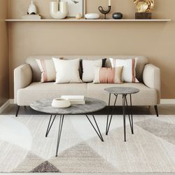 Kerris Gray & Black Coffee Table Set (2-Piece)
