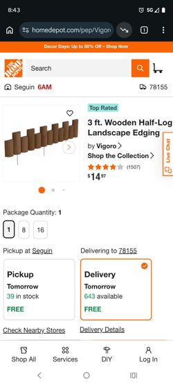 Half log landscape edging