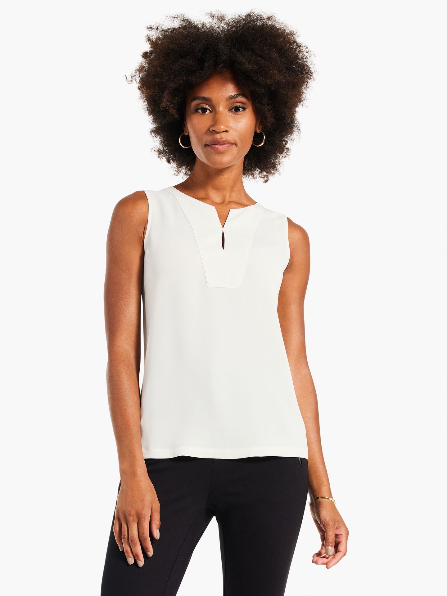 Nic + Zoe Women's Chill Out Tank In Paper White Size Large