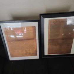 Framed US Constitution & Declaration Of Independence
