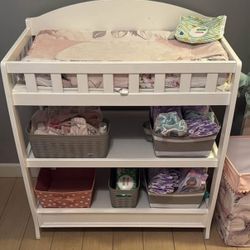 White Changing Table + Pad 