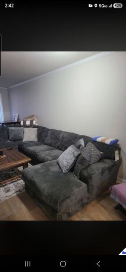 Sofa sectional with chase and chair