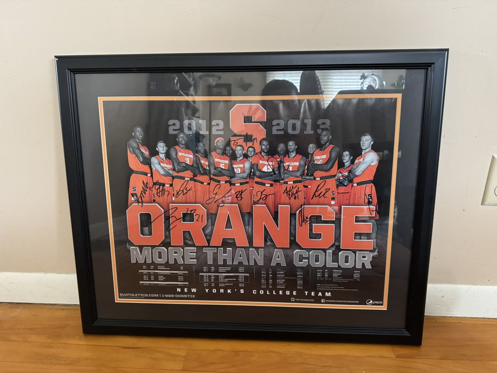 Framed 2012-13 SYRACUSE ORANGEMEN Basketball SIGNED Team Poster JIM BOEHEIM