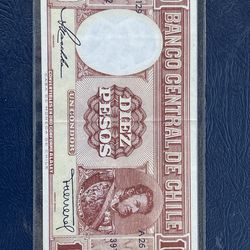 Banknote 10 Pesos 1947 - RARE - Chile 🇨🇱