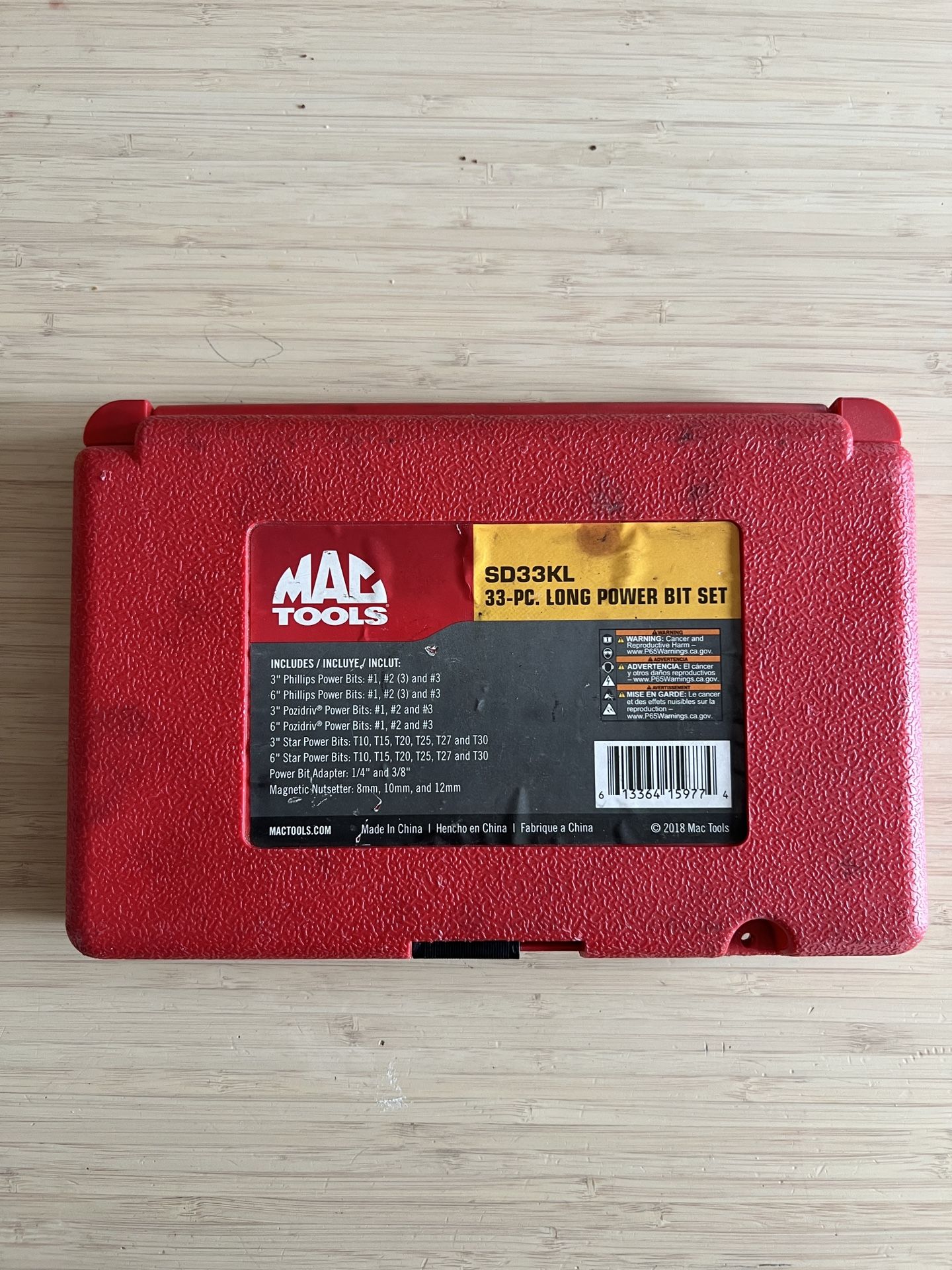 Mac Tools 33 piece Long Power Bit Set