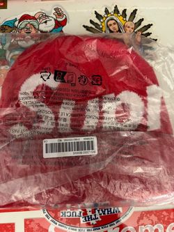 Supreme Big logo beanie Red