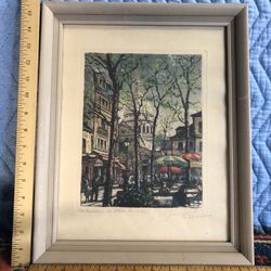 1954 French Street Scene Art Print 