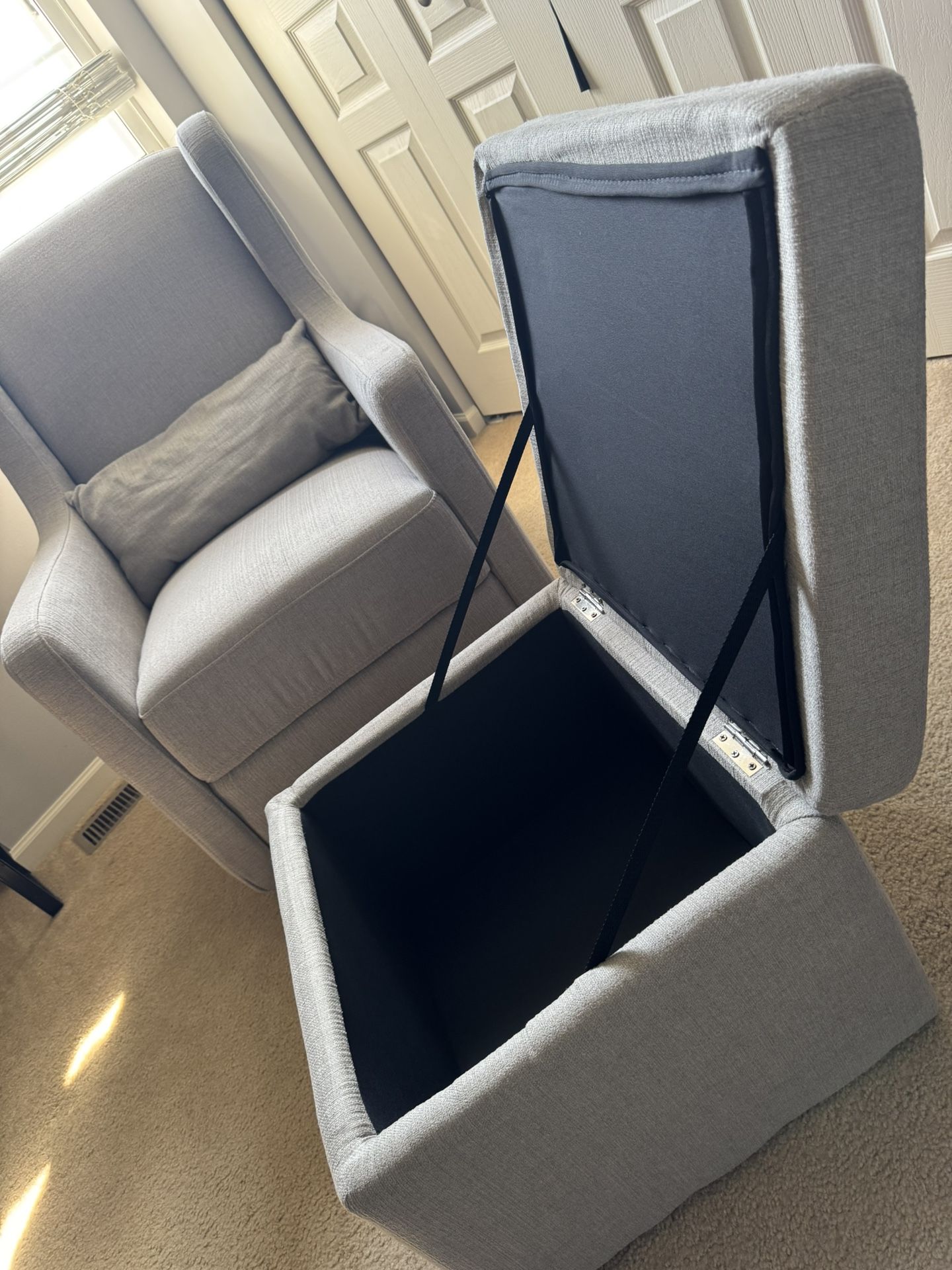 Swivel Glider With Storage Ottoman