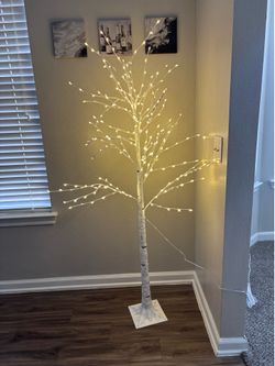 6FT Lighted Birch Tree – 260 LED Fairy Lights with Timer Plug-In