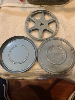 This is a 5” diameter 8mm film canister with empty reel. Reel