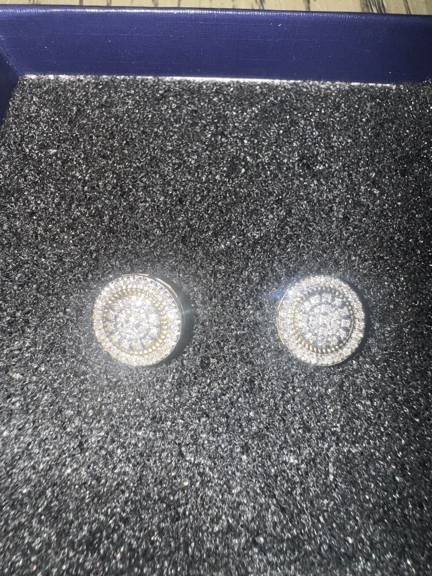 10K Solid Gold Moissanite Cluster Earrings β Real Gold, Heavy, Iced Out