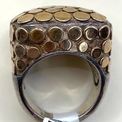 Ladies’ Size 4.5 Ring: 925 Silver/18K Gold Accents
