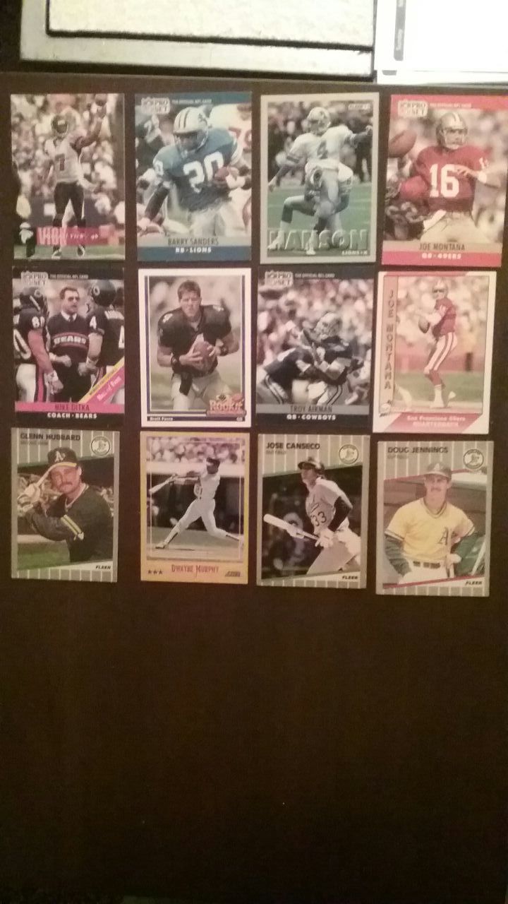 Trading cards. Baseball and football.