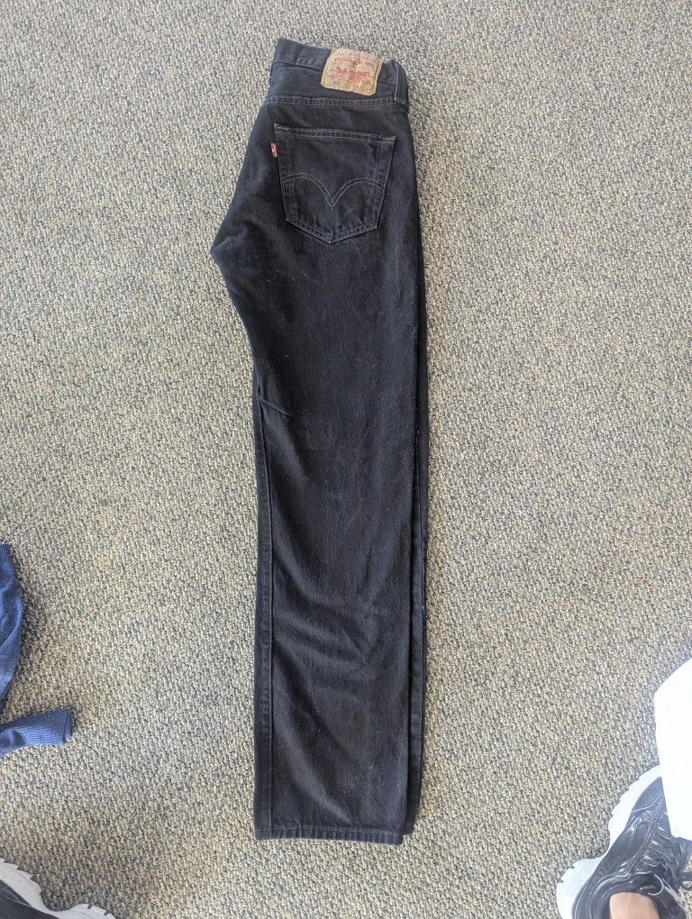 Men's Levi's 501 Buttonfly Black Jeans
