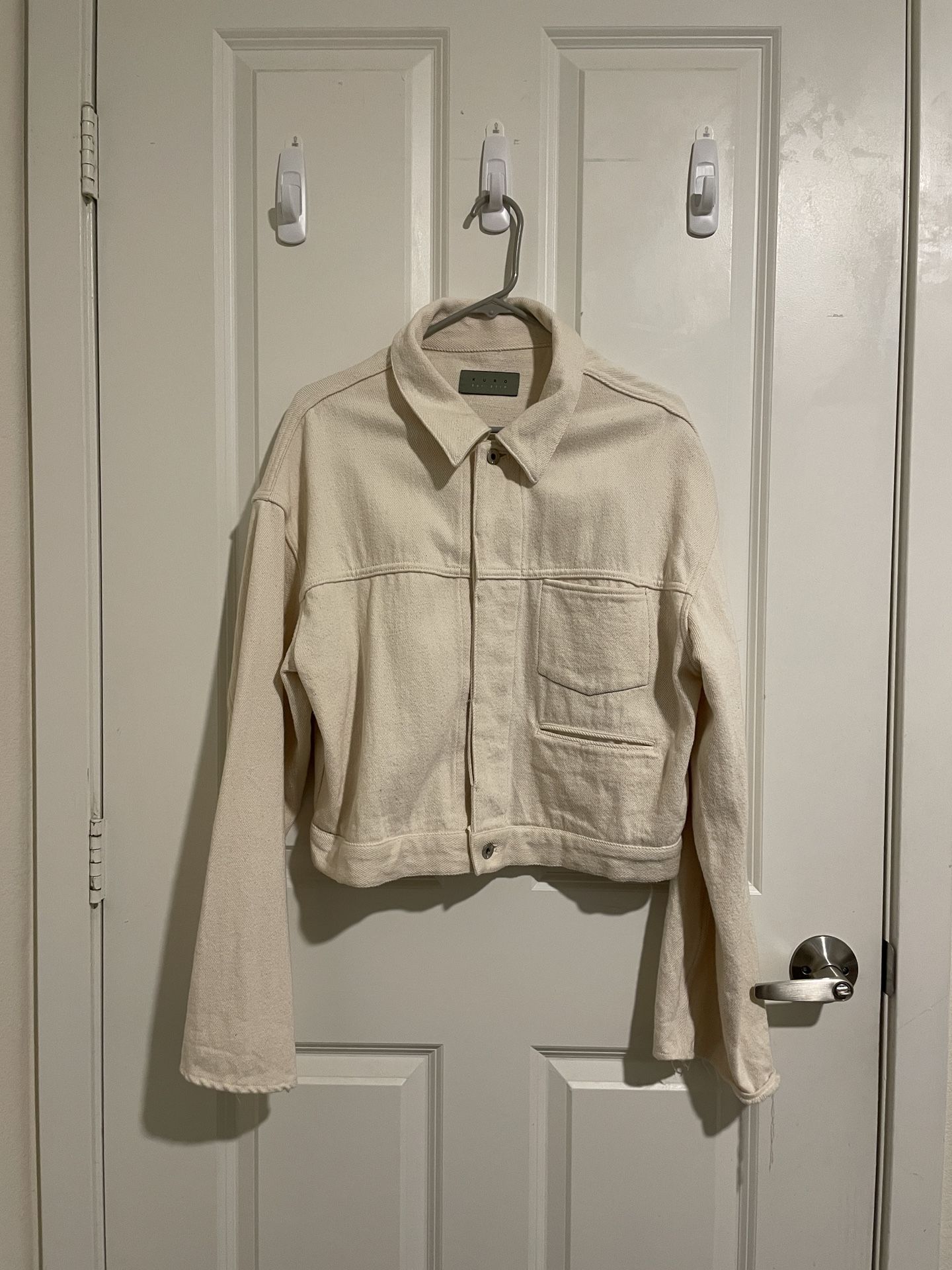 Distressed Cream Japanese Denim Jacket