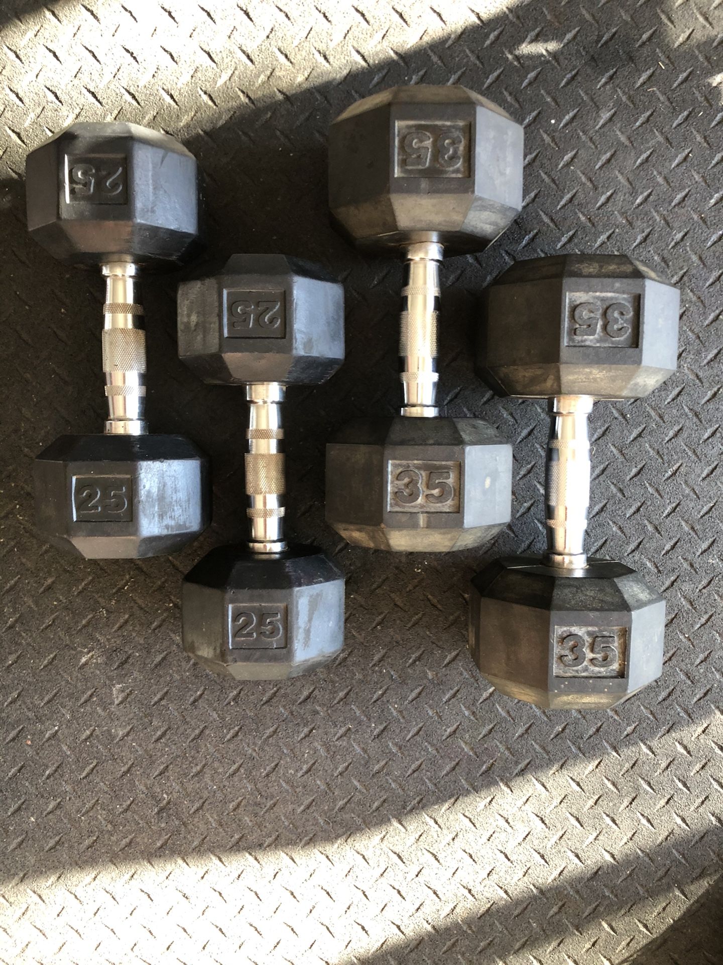 25lb & 35lb Rubber Dumbell Weight Pairs