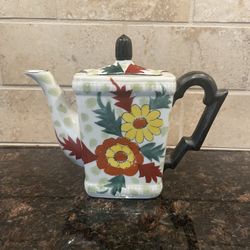 Vintage Japanese Hand Painted MCM Boho Teapot Made in Japan