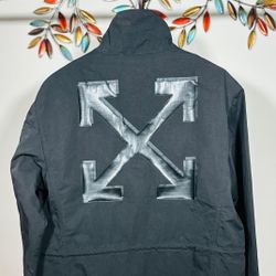 OFF-WHITE BLACK ARROW LOGO BLACK FIELD JACKET !!!