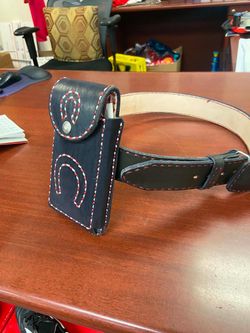 Nuevo set de cinturón y funda de Cuero cosidos à mano