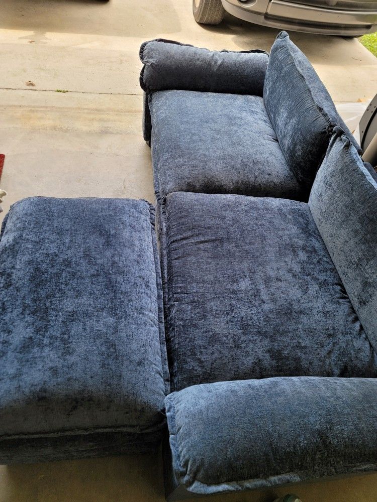 Zimtown Sectional Sofa with Ottoman, L Shaped Convertible Couch with Removable Chaise Chenille Fabric Sofa Set for 3-4 Persons Living Room Furniture G