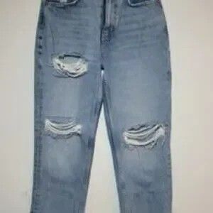 Distressed High Waisted Raw Hem Jeans Size 25Distressed High Waisted Raw Hem Jeans Size 25