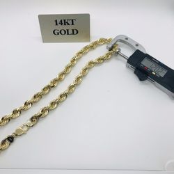 14K Diamond Cut Rope Chain 12mm 26”! True to size!