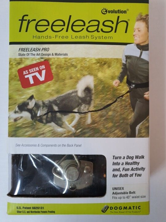 NIB Freeleash Hands Free DOG LEASH SYSTEM Quick Release / Shock Absorbing Bungee. Condition is "New". Freeleash: Hands-free Leash System: snap and g
